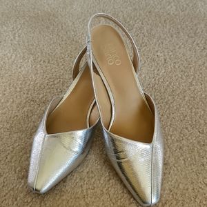Franco Sarto silver heels